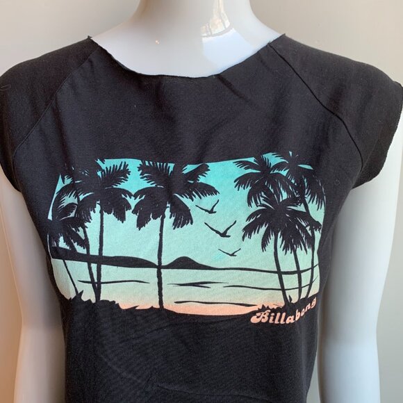 billabong black scenic print t-shirt top - Picture 2 of 3